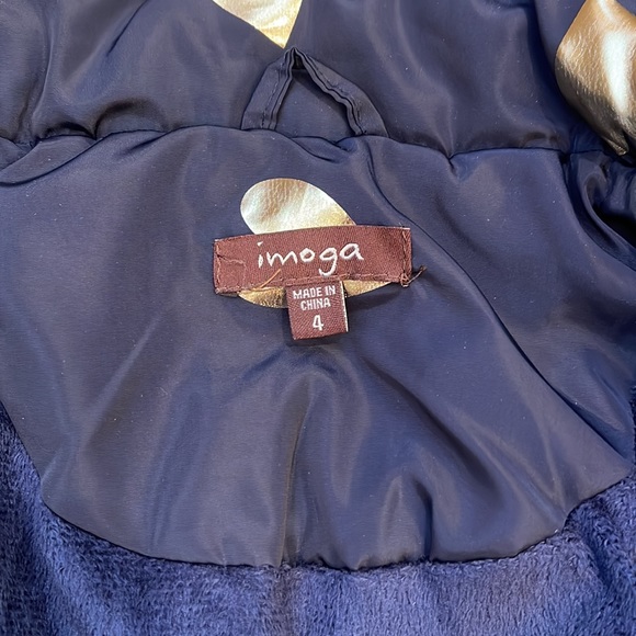 Adorable Gold Foil Heart Imoga Navy Puffer Vest with elastic waist 💙 size 4 - Picture 4 of 10